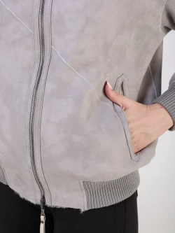 Двусторонняя дубленка зимняя шуба натуральная с капюшоном