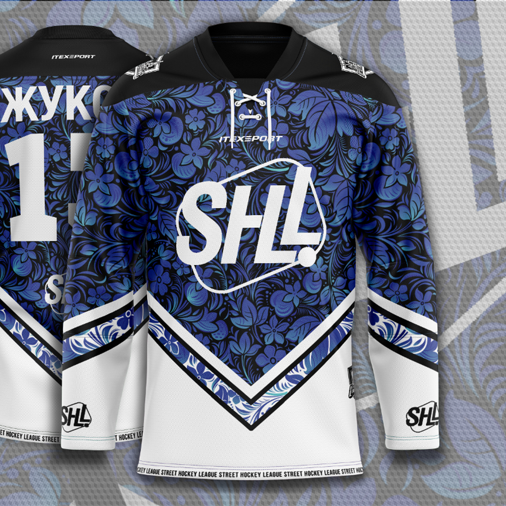 Хоккейная майка джерси турнира SHL ПРОТИВОСТОЯНИЕ 2019 на заказ, синяя
