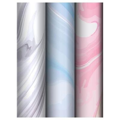 Упаковочная бумага глянц. 70*100см. "Marble" 80 г/м2, разноцветный принт, 3 диз. (MESHU)