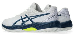 Детские теннисные кроссовки Asics Gel-Game 9 GS Clay/OC - white/mako blue