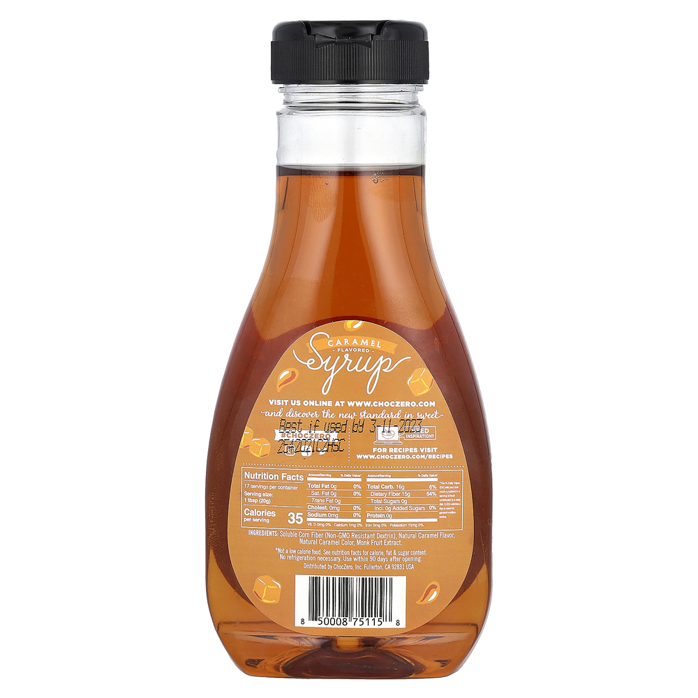 ChocZero, Карамельный сироп, без сахара, 12 унций