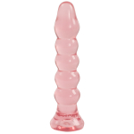 Розовая анальная елочка 14см Doc Johnson Crystal Jellies Anal Plug Bumps Pink 7005-02-CD