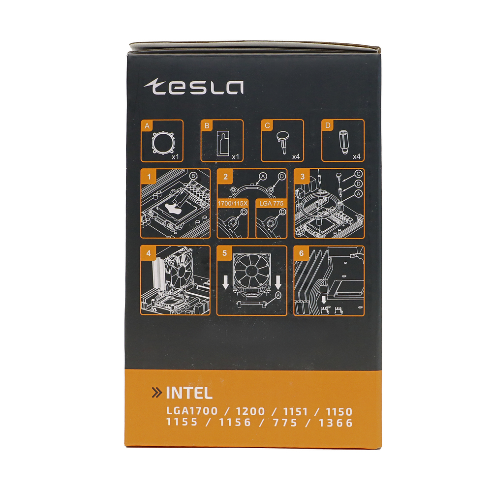 Кулер для CPU TESLA SHADOW 902, 1х92мм, 2400rpm, 3-pin, Al+Cu, серебристый-черный-белый, 52CFM, 23дБ, 2-PIPE(прямой контакт), TDP 110Вт, INTEL 1700/1200/115x/775/1366, AMD AM5/AM4/AM3(+)/AM2(+)/FM2(+)/FM1/754/940/939 (TSL-902-SD)