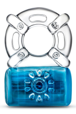 Синее эрекционное виброкольцо Pleaser Rechargeable C-Ring (Цвет: синий)