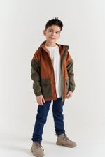 Ветровка Колор блок "Охра/Хаки" 7+