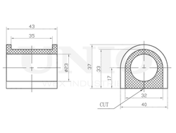 Втулка переднего стабилизатора UNIO RMP-10151
