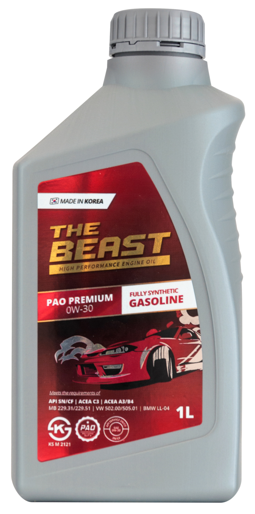 Масло моторное синтетическое THE BEAST 0W30  PAO PREMIUM  1л