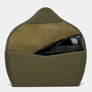 Футляр для очков Soleil из кожи теленка, зеленого цвета