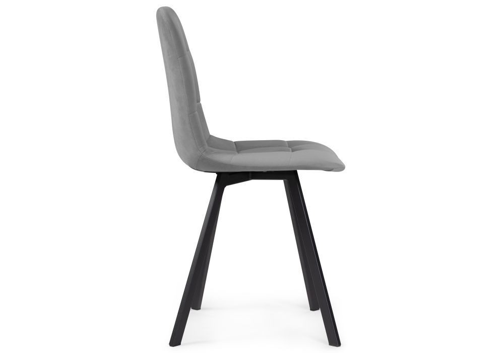 Обеденная группа Эделин светло-серый / бетон / черный матовый