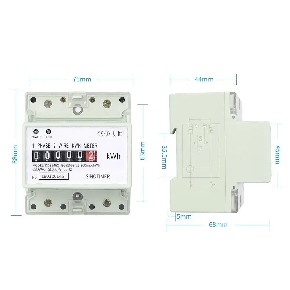 Счетчик электроэнергии однофазный Sinotimer DDS546C 230VA 5(100)A