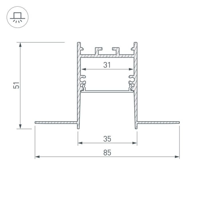 Профиль Arlight SL-Comfort32-Fantom-2000 Anod 033276