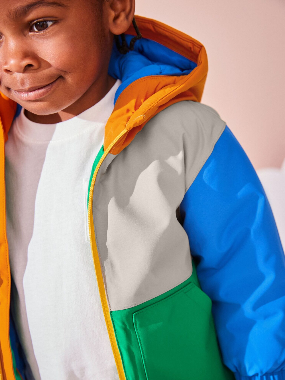 Куртка непромокаемая с капюшоном для мальчика Next Q53-240, Серый, Зеленый, Синий