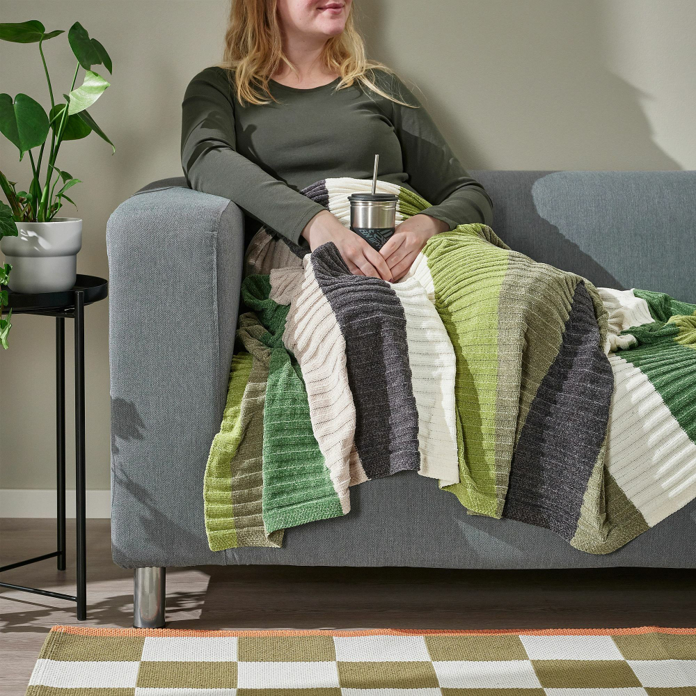 Плед IKEA FJALLTRIFT (ФЬЕЛЛТРИФТ), Разноцветный, 130х170 см