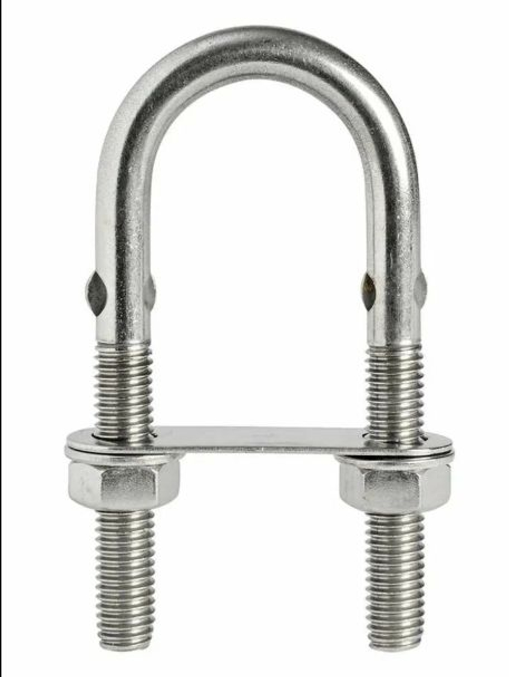 Рым-болт U-образный с 2 гайками и 2 крепежными пластинами 6мм. (10014306).