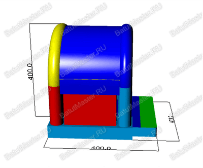 Коммерческий надувной батут "Синее море" с крышей