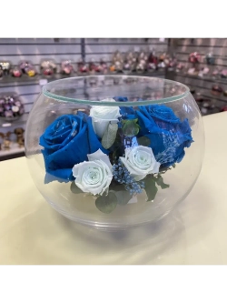 натуральные цветы в стекле, вакуум