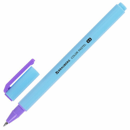 Ручка гелевая BRAUBERG "COLOR PASTEL", 1шт, СИНЯЯ, корпус ассорти, узел 0,5, линия 0,35 мм, 144121