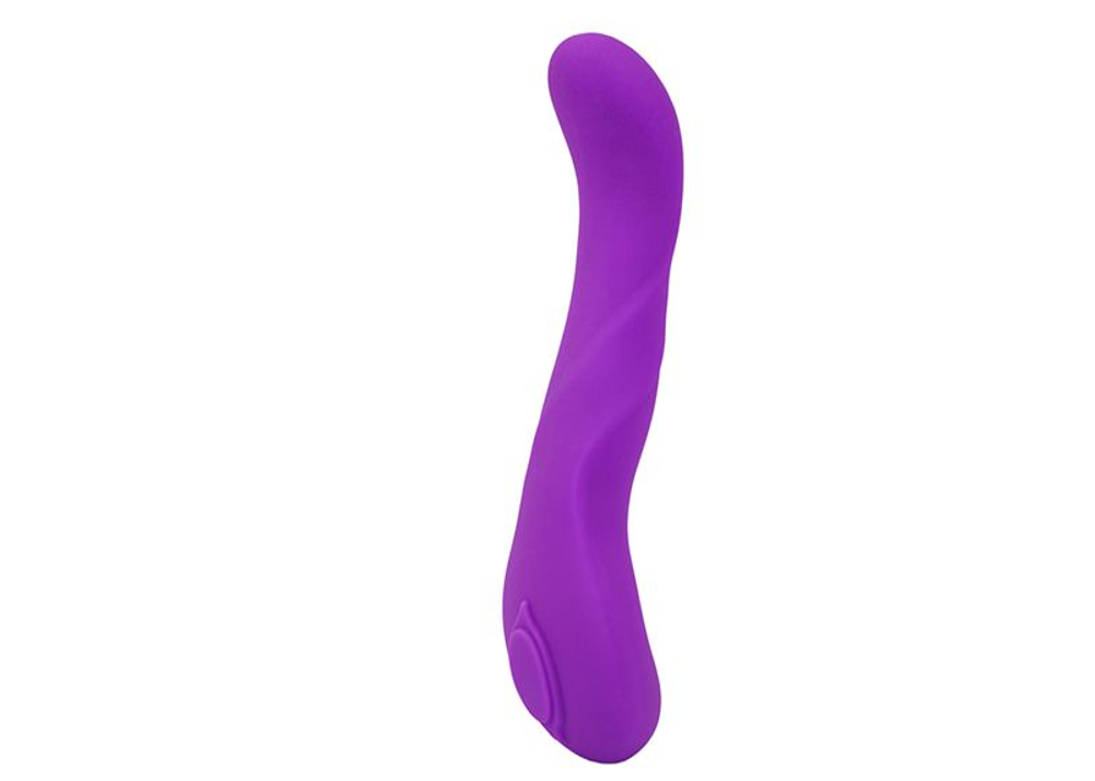 Фиолетовый вибромассажёр с загнутой головкой UltraZone Camelia 9X Silicone G-Spot Vibrator - 17 см. (Цвет: фиолетовый)
