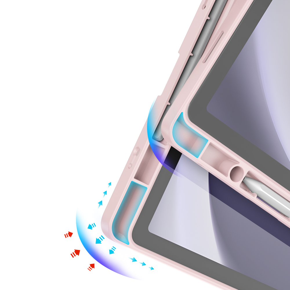 Чехол книжка розового цвета для планшета Samsung Galaxy Tab A9 Plus и Tab 11 Plus, серия Magi Series от Dux Ducis