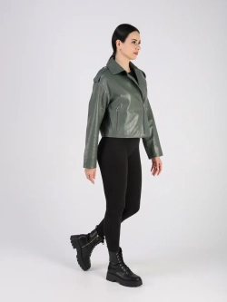 Кожаная куртка демисезонная косуха оверсайз