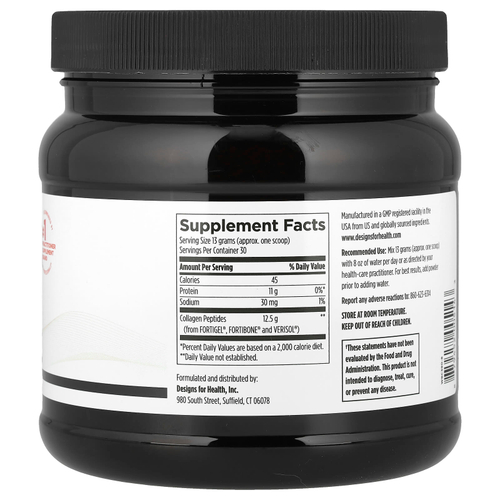 Designs For Health, Whole Body Collagen ™, без добавок, 390 г (13,8 унции)