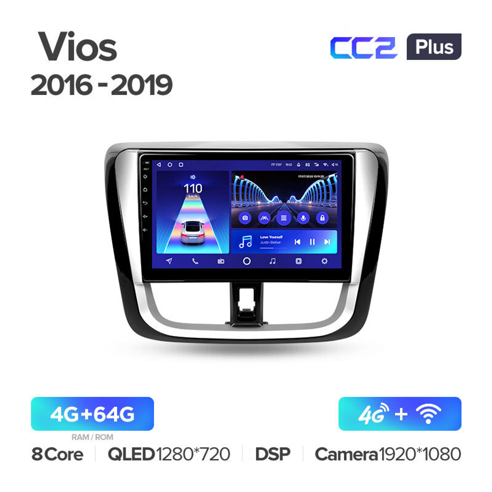 Teyes CC2 Plus 10.2" для Toyota Vios, Yaris L 2016-2019