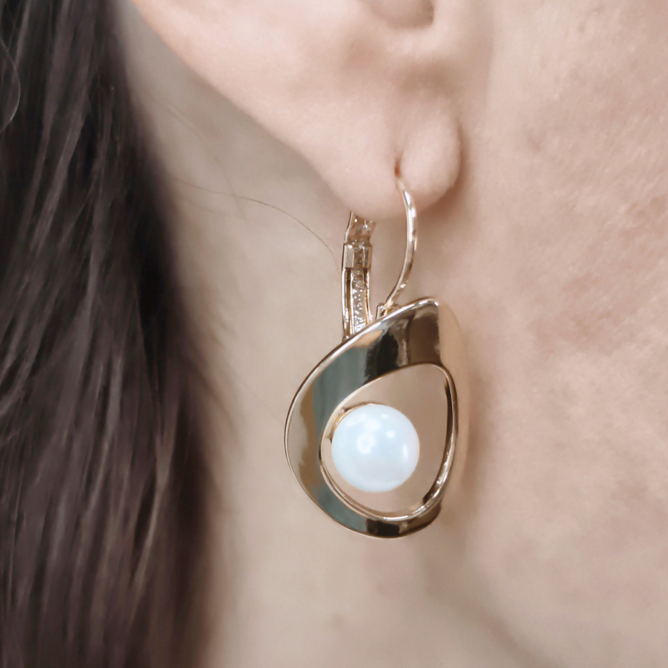 Серьги Fiore Luna WHITE PEARL ABE31545-02 G