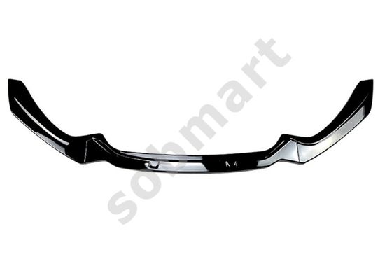 Юбка на передний бампер глянцево - черная V.1 для BMW 1 F20 2015-2019