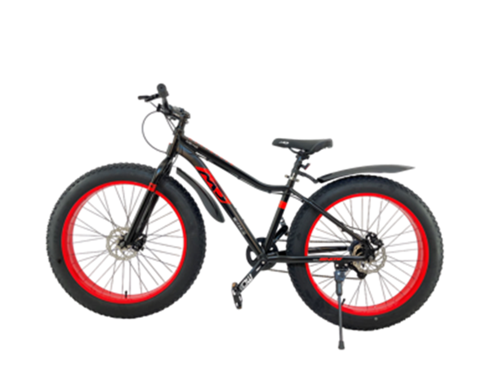 Велосипед Mingdi 26" х 4.0, 8скор (L-Twoo, алюминиевая рама, диск. тормоз) Черно-красный (MD-4.0)