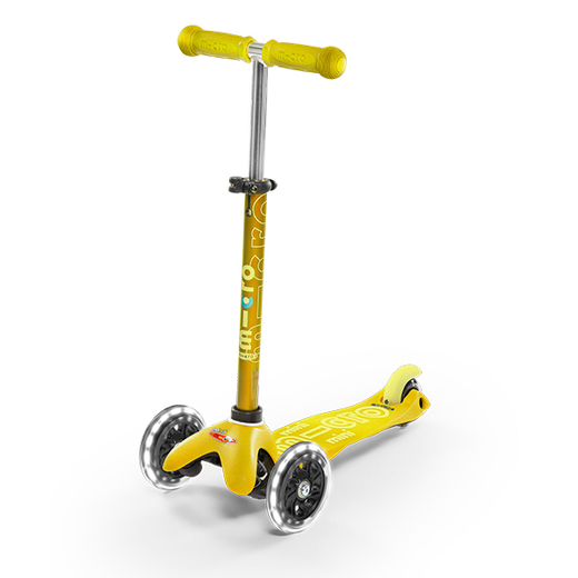 Самокат Mini Micro Deluxe Желтый LED Дисконт Box