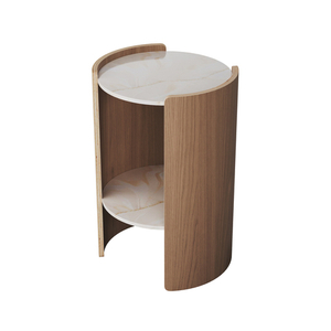 Столик Lagom Stone D 43 см высота 64 см (камень LC, натуральный дуб)