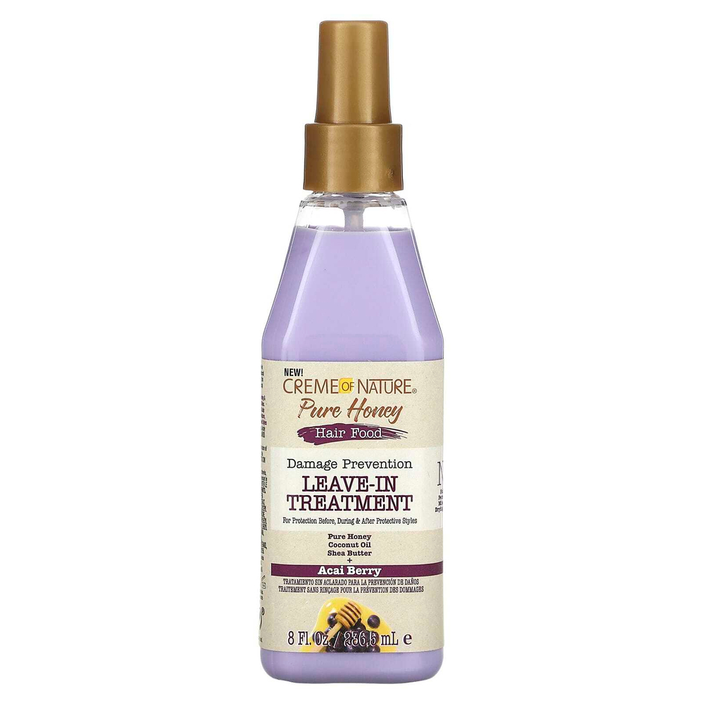 Creme Of Nature, Pure Honey, питание для волос, несмываемое средство для предотвращения повреждений, 236,5 мл (8 жидк. унц.)