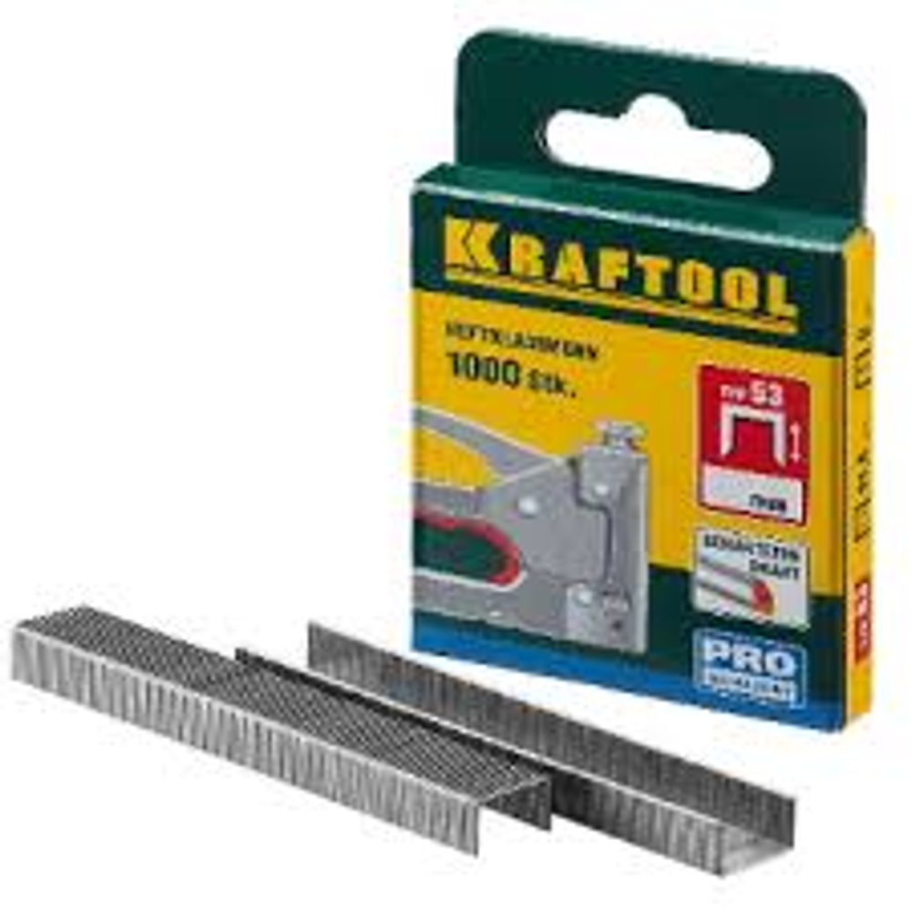 KRAFTOOL 10 мм скобы для степлера тонкие тип 53, 1000 шт