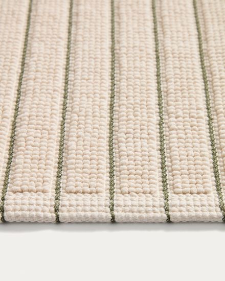 Хлопковый коврик для ванной Merade с зелеными полосками, 50 x 80 см