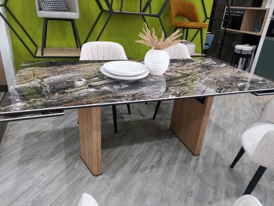 Стол МОЦАРТ 200 AMADEUS POLISHED, керамика / Дуб монтана