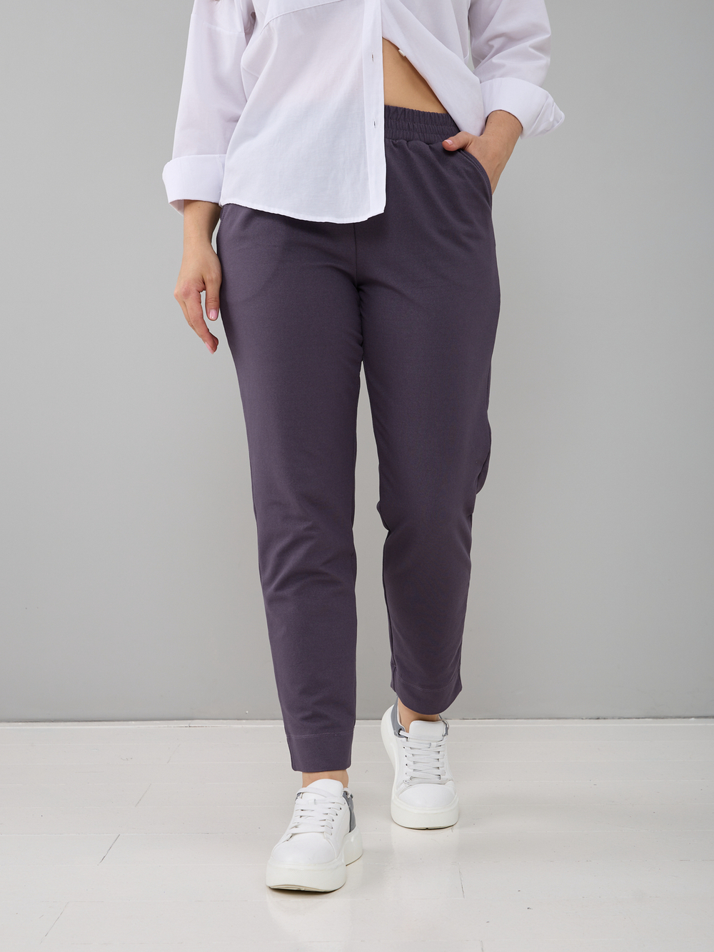 Брюки Бдж-129/серофиолетовый-джинс