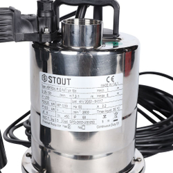 Насос дренажный STOUT с вертикальным поплавком, кабель 10 м, 230V, Q=150 л/мин, H=8 м