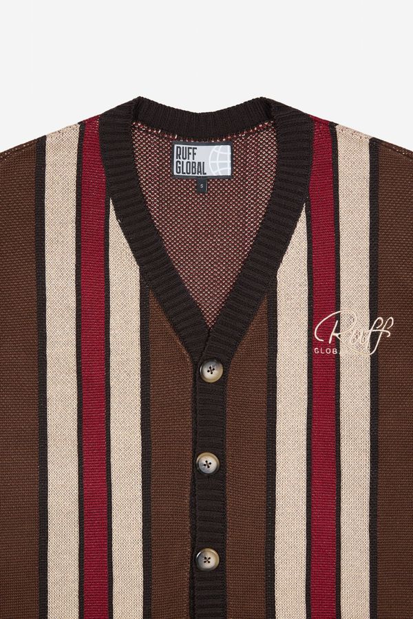 Кардиган Shadow Stripes коричневый - фото 5