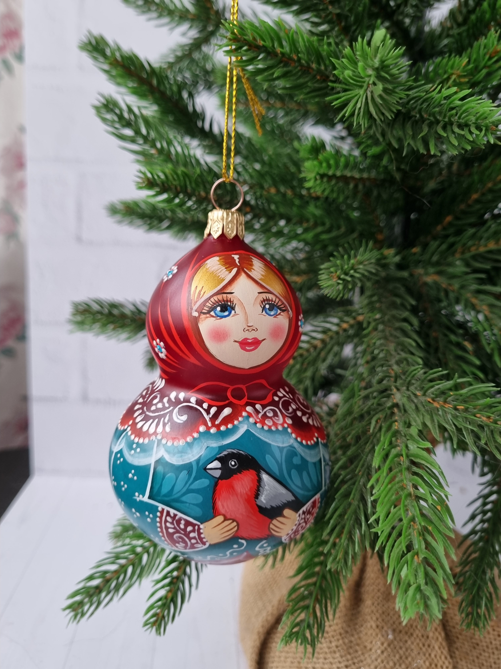 Матрешка стеклянная Мариночка