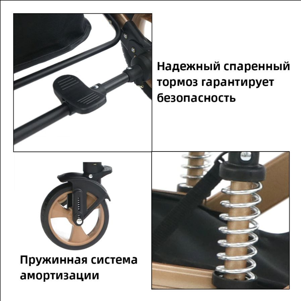 Детская коляска-трансформер 3 в 1 Luxmom 518 с автолюлькой, синий цвет