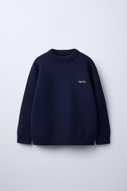 ZARA СВИТЕР ИЗ МЯГКОГО ТРИКОТАЖА, ВЫЦВЕТШИЙ СИНИЙ