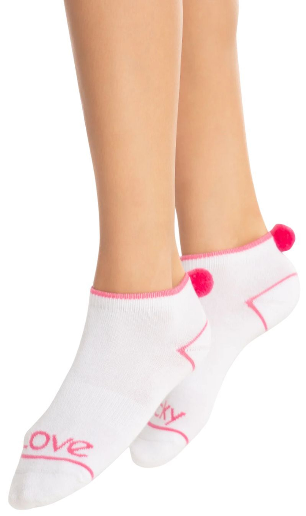 Теннисные носки Lucky in Love Pom Low Cut 3P - White