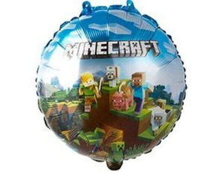 Шар фольга 45см. Minecraft/ Майнкрафт, человечки пиксельные