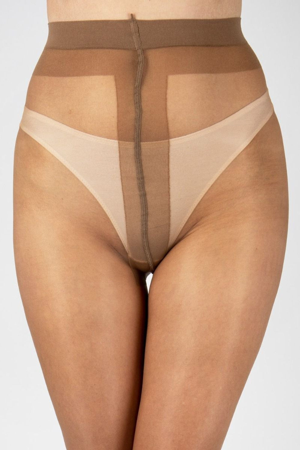 Однородные колготки с блеском Ultra Shine (Размер: L) (Цвет: телесный)