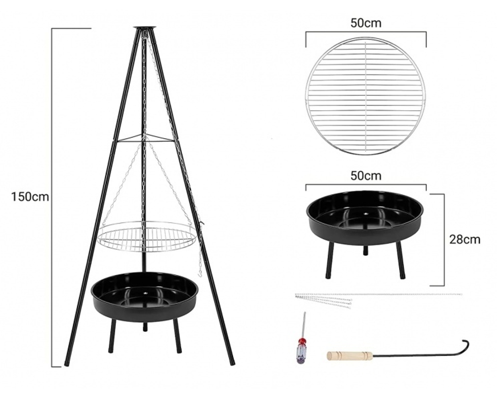 ТРЕНОГА ДЛЯ БАРБЕКЮ KINGCAMP 2318 TRIPOD BONFIRE STAND