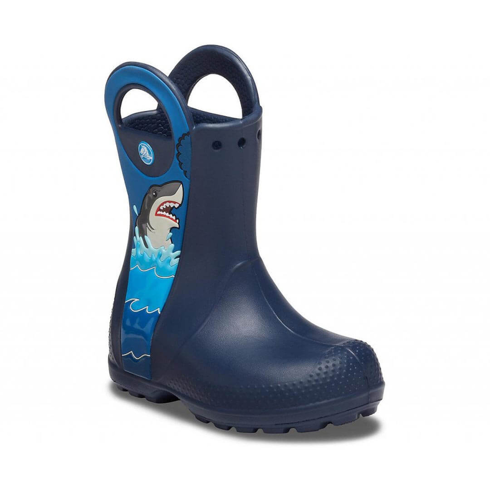Детские сапоги Crocs Boys' Fun Lab Shark Patch Rain Boot