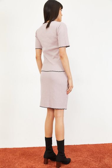 Qadın üçün beli rezinli ətək Pudra 10051039