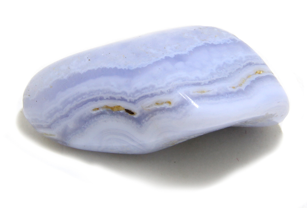 Минерал "Агат голубой" галтованный, размер 3.3-2-1.5см вес 35гр.