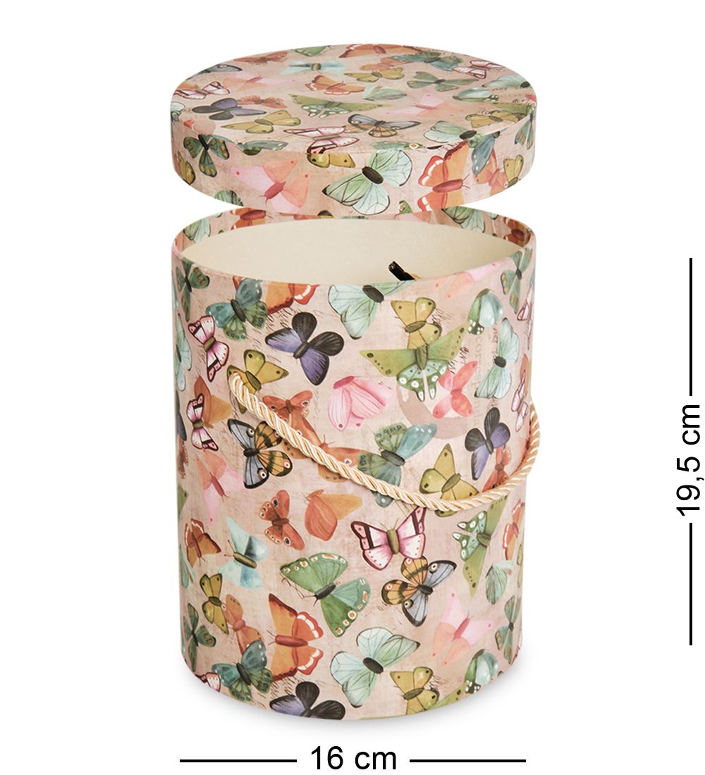 WG-36/2-A Коробка подарочная «Цилиндр» цв.бабочки