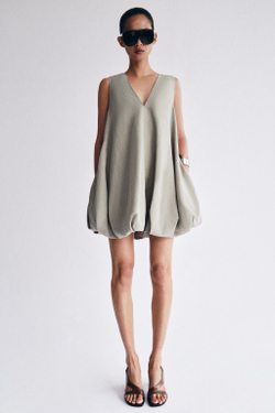 ZARA ОБЪЕМНОЕ ПЛАТЬЕ ZW LIMITED EDITION, СЕРЫЙ